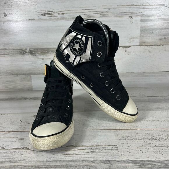 Converse Batman DC‎ The Dark Knight All-Star Black / Silver Hi 125562C Sz 4 - Picture 6 of 8